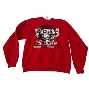 Vintage Jerzees Ohio State Big Ten Conference Pull Over Red Size Medium 2006